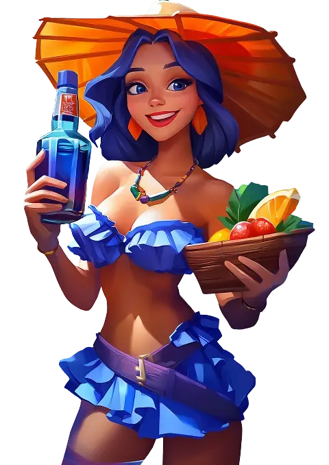 Персонаж пляжного баннера Vodka Bet